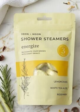 JOON x MOON | ENERGIZE SHOWER STEAMERS | LEMONGRASS + WHITE TEA + ROSEMARY